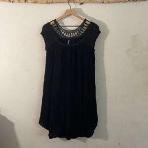 Free people gauze & crochet dress